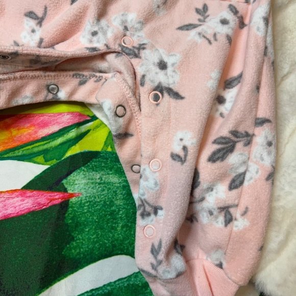 Carters 6M Light Pink Floral Faux Sherpa Lined Winter Coverall Jumpsuit - Picture 9 of 11